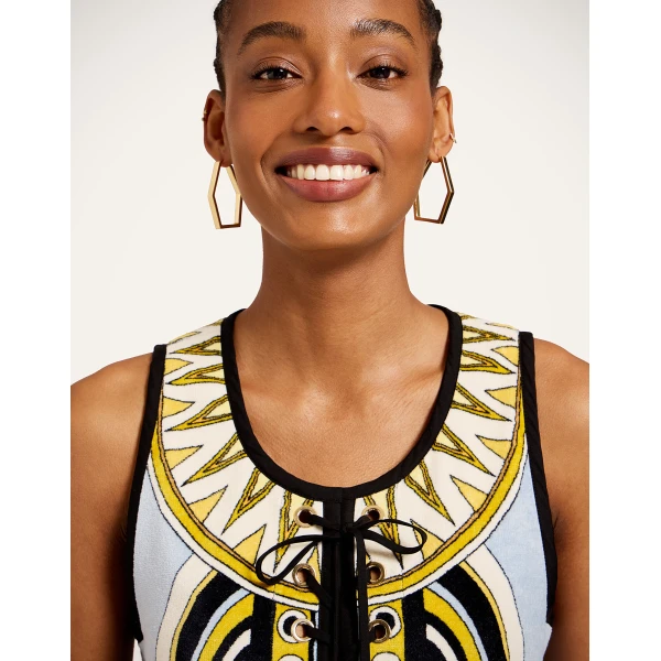 La DoubleJ Totem Mini Dress in Sanctuary Placée Light Blue, view 6