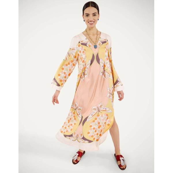 La DoubleJ Twin Flame Dress in Florette Placée Pale Pink, view 2