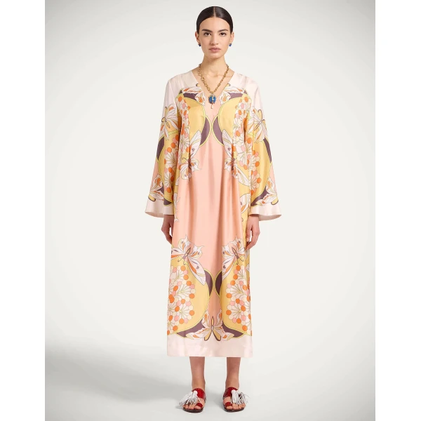 La DoubleJ Twin Flame Dress in Florette Placée Pale Pink, view 4