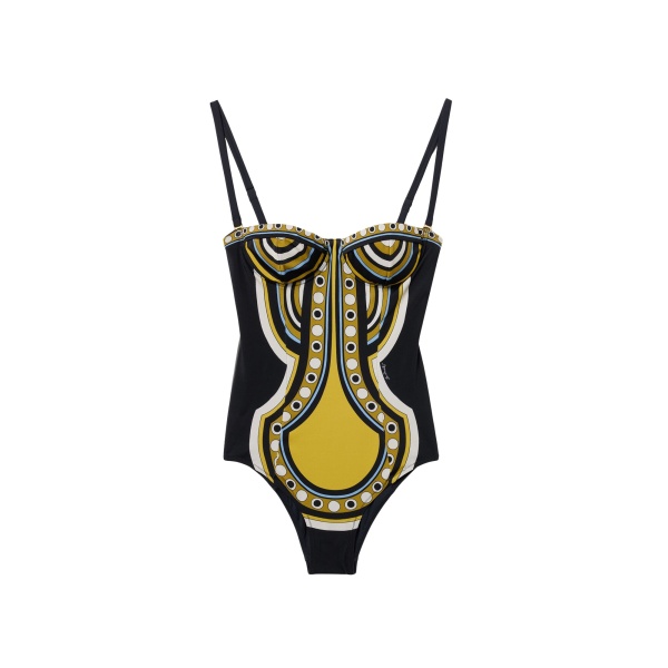 La DoubleJ Ursula Suit in Sanctuary Placée Black - Beachwear - Milanese Maximalist Fashion at Luxury Shoes 