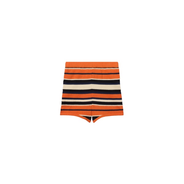 La DoubleJ Veneziana Shorts in Multicolor Orange - Shorts - Milanese Maximalist Fashion at Luxury Shoes 