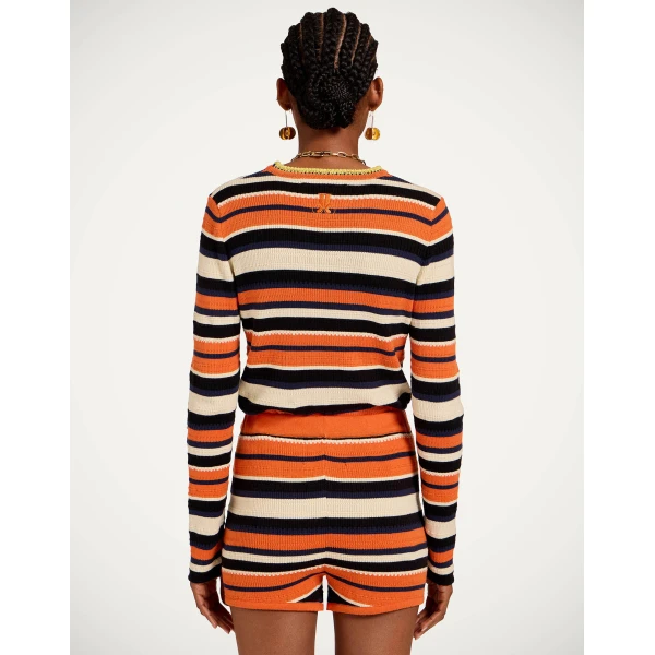 La DoubleJ Veneziana Top in Multicolor Orange, view 3