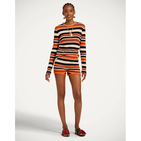 La DoubleJ Veneziana Top in Multicolor Orange, view 5