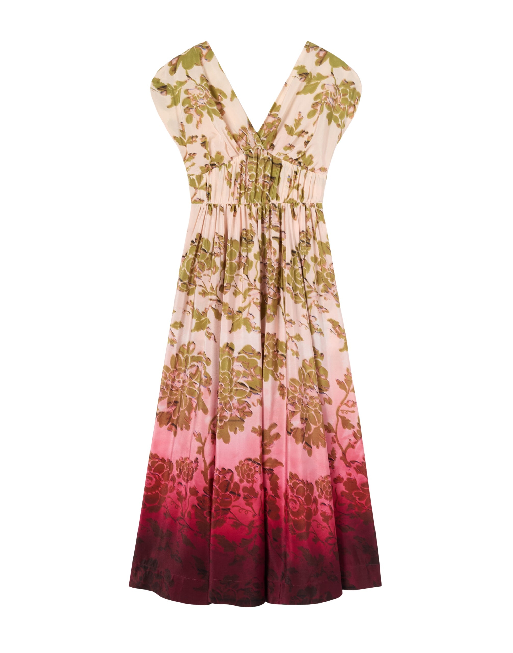 La DoubleJ Waldorf Dress in Oasis Ombré Placée Geen & Red - Dresses - Milanese Maximalist Fashion at Luxury Shoes 