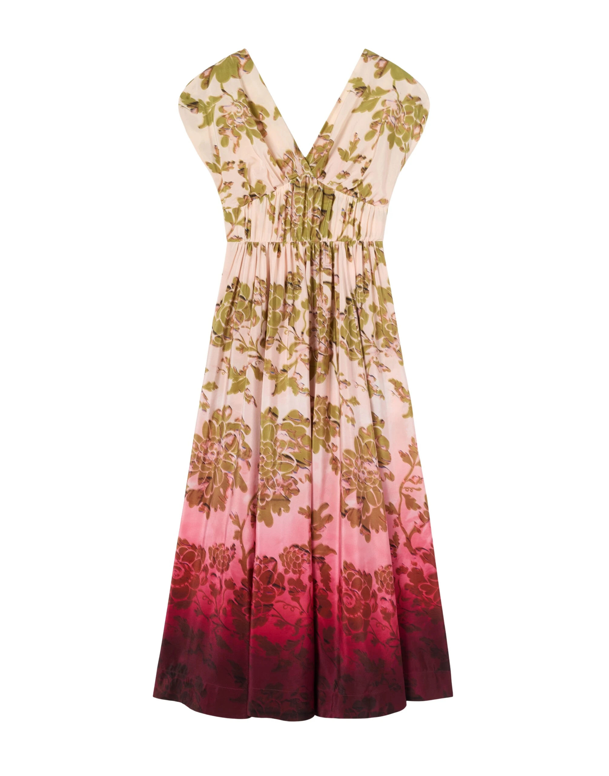La DoubleJ Waldorf Dress in Oasis Ombré Placée Geen & Red