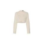 LaPointe Georgette Draped Neck Dolman Top in Ecru