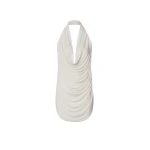 LaPointe Jersey Draped Cowl Neck Top in Cream