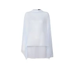 LaPointe Lightweight Georgette Oversized Cape Tee in Cloud