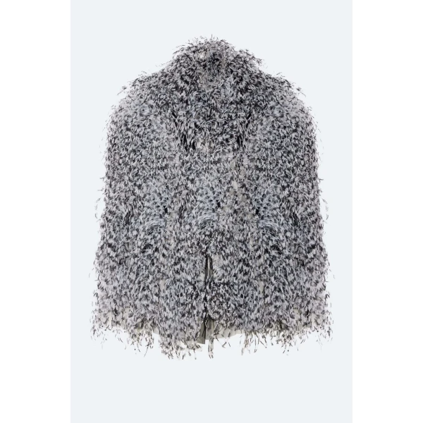 LaPointe Marbled Feathers Jacket in Black/White, view 3