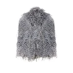 LaPointe Marbled Feathers Jacket in Black/White