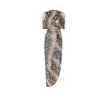 LaPointe Printed Mesh Double Shawl Draped Dress in Python Print