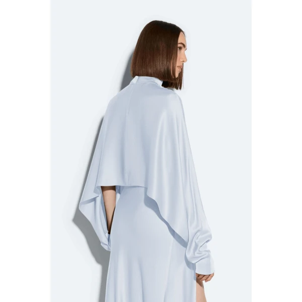 LaPointe Satin Caftan Top in Cloud, view 3