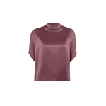 LaPointe Satin Cape Tee in Dark Mauve
