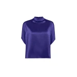 LaPointe Satin Cape Tee in Indigo