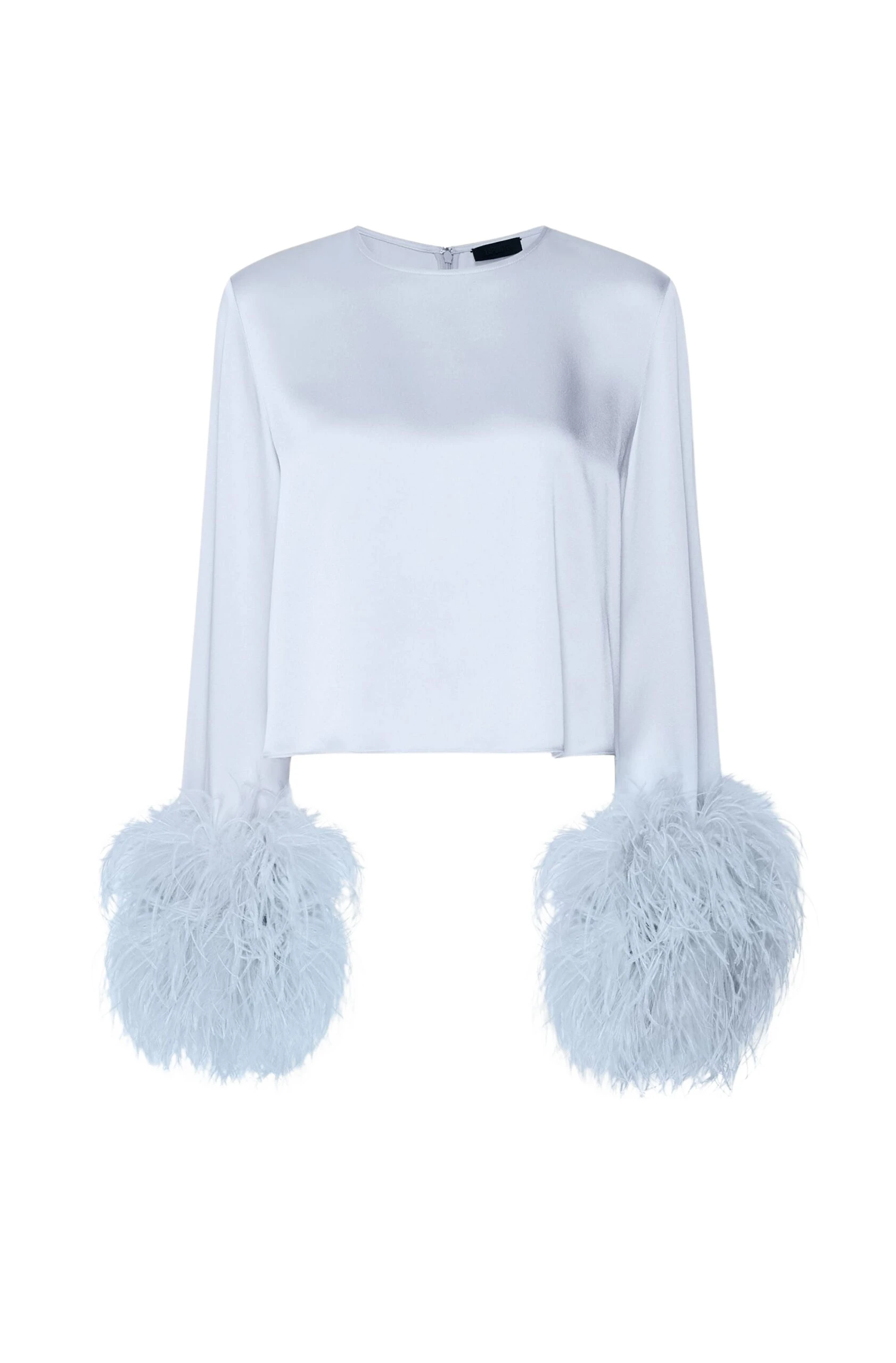 LaPointe-Satin-Top-With-Feathers-in-Cloud-scaled80616_nobg LaPointe Satin Top With Feathers in Cloud