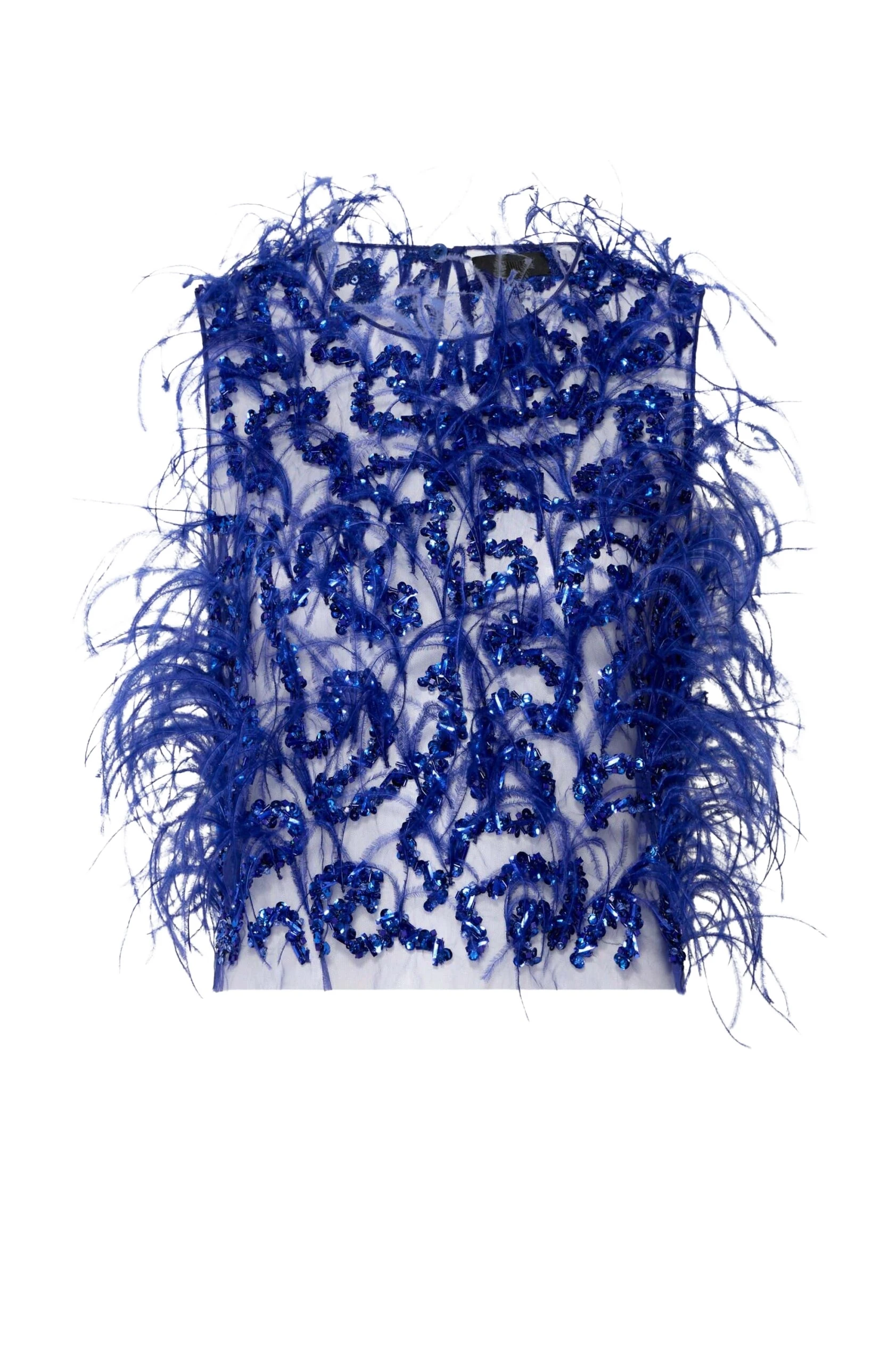 LaPointe-Sequin-Feather-Embroidery-Cropped-Tank-in-Indigo-scaled29624_nobg LaPointe Sequin & Feather Embroidery Cropped Tank in Indigo Top