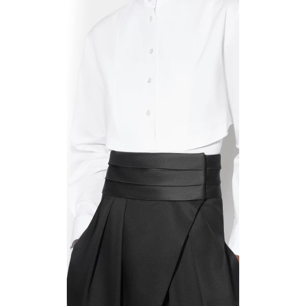 Alaia Layer Cotton Poplin Shirt, view 4