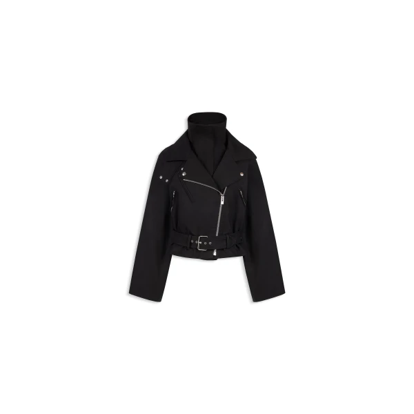 Alaïa Layered Cotton Biker Jacket - ALAÏA Jackets - Laser Cut Luxury - Shop at Luxury Shoes 