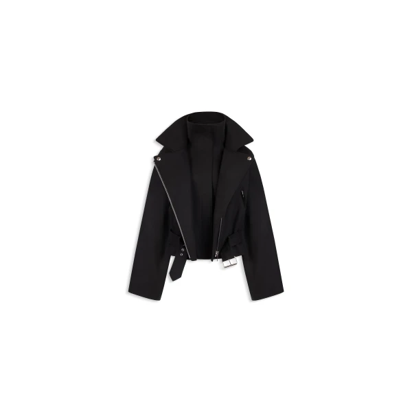 Alaïa Layered Cotton Biker Jacket - ALAÏA Jackets - Laser Cut Luxury - Shop at Luxury Shoes 