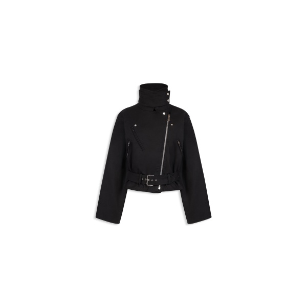Alaïa Layered Cotton Biker Jacket - ALAÏA Jackets - Laser Cut Luxury - Shop at Luxury Shoes 