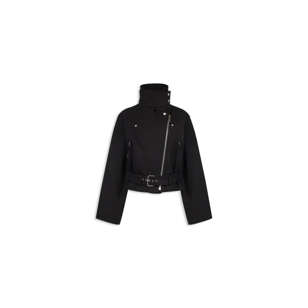 Alaïa Layered Cotton Biker Jacket - ALAÏA Jackets - Laser Cut Luxury - Shop at Luxury Shoes 
