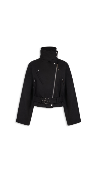 Alaïa Layered Cotton Biker Jacket - ALAÏA Jackets - Laser Cut Luxury - Shop at Luxury Shoes 