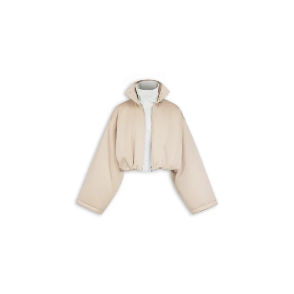 Alaïa Layered Cotton Bomber Jacket - ALAÏA Jackets - Laser Cut Luxury - Shop at Luxury Shoes 