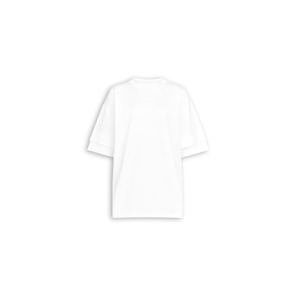 Alaïa Layered Cotton T Shirt - ALAÏA Tops - Laser Cut Luxury - Shop at Luxury Shoes 