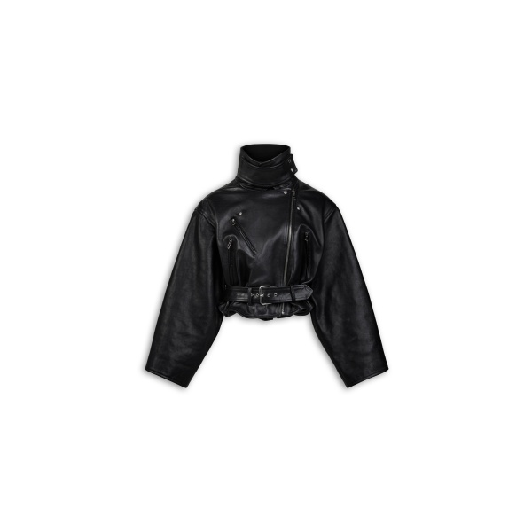 Alaïa Layered Leather Biker Jacket - ALAÏA Jackets - Laser Cut Luxury - Shop at Luxury Shoes 