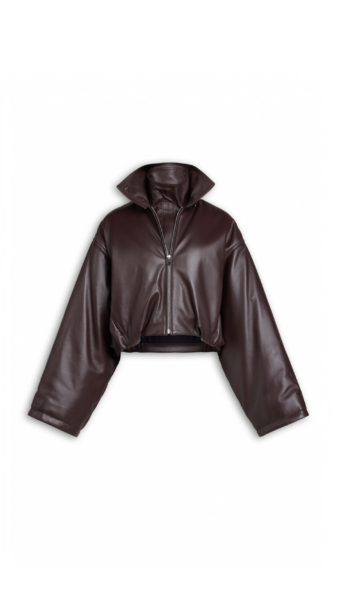 Alaïa Layered Leather Bomber Jacket - ALAÏA Jackets - Laser Cut Luxury - Shop at Luxury Shoes 