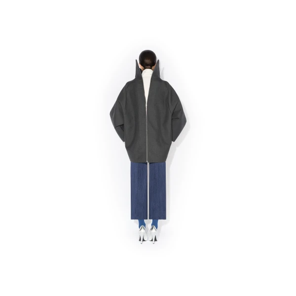 Alaïa Layered Wool Coat - ALAÏA Coats - Laser Cut Luxury - Shop at Luxury Shoes 