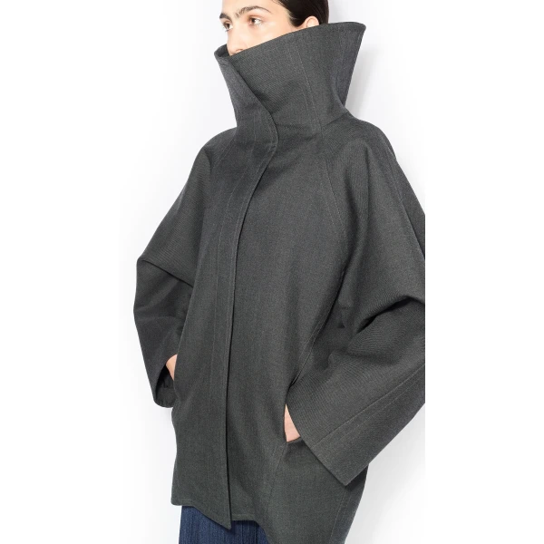 Alaïa Layered Wool Coat - ALAÏA Coats - Laser Cut Luxury - Shop at Luxury Shoes 