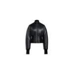 Alaïa Leather Cinched Bomber - ALAÏA Jackets - Laser Cut Luxury - Shop at Luxury Shoes 