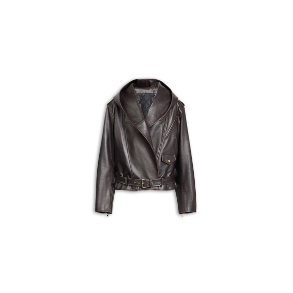 Alaïa Leather Hooded Biker Jacket - ALAÏA Jackets - Laser Cut Luxury - Shop at Luxury Shoes 