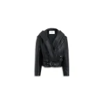 Alaia Leather Hooded Biker Jacket