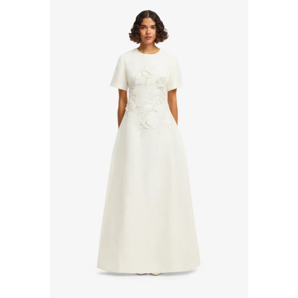 Leo Lin Alice Appliqué Short Sleeve Maxi Dress, view 2