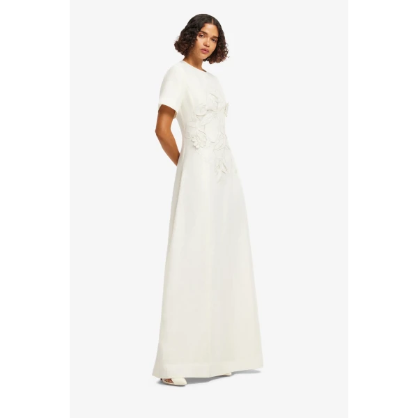 Leo Lin Alice Appliqué Short Sleeve Maxi Dress, view 4