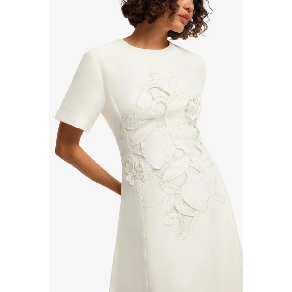 Leo Lin Alice Appliqué Short Sleeve Maxi Dress, view 6