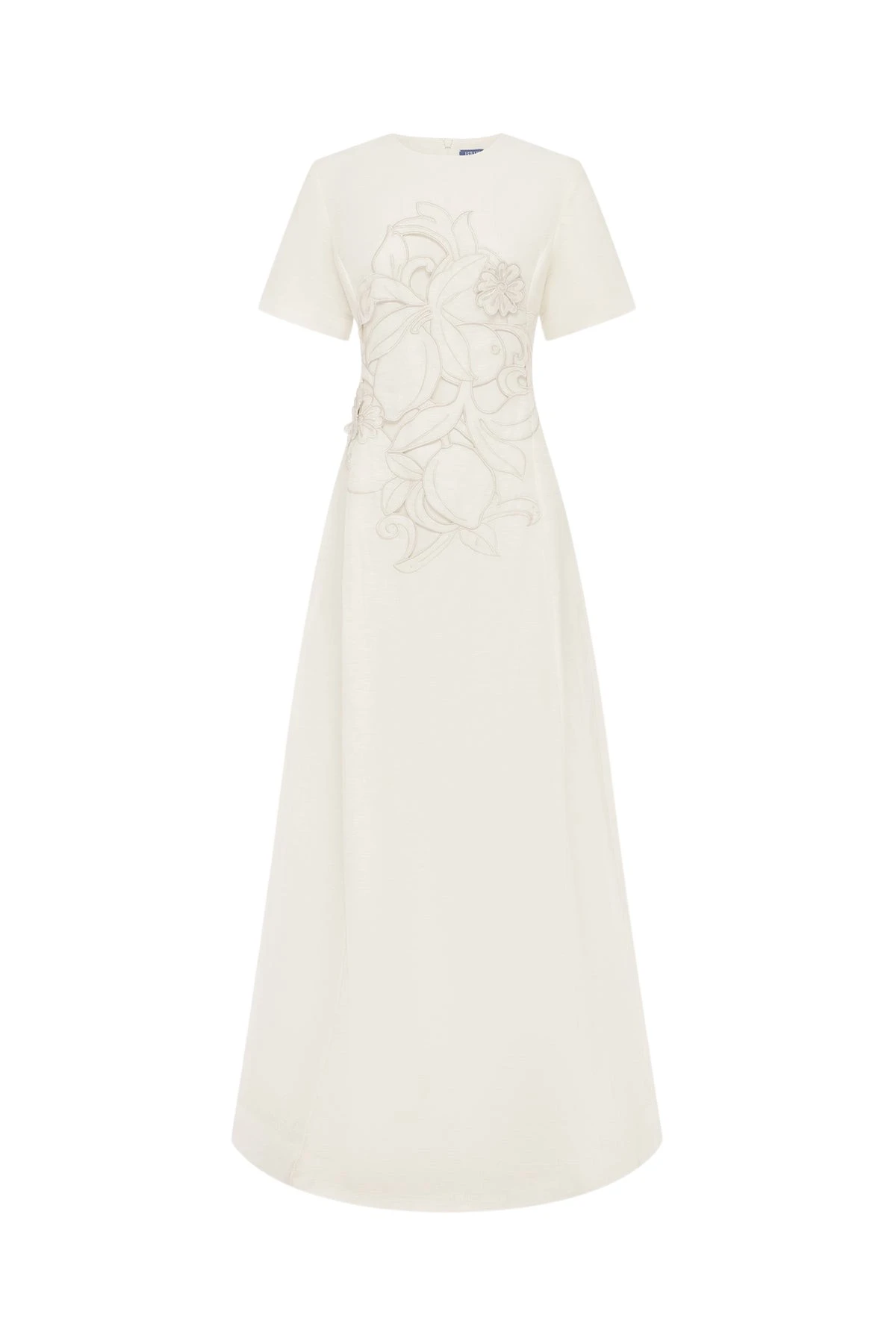 Leo Lin Alice Appliqué Short Sleeve Maxi Dress