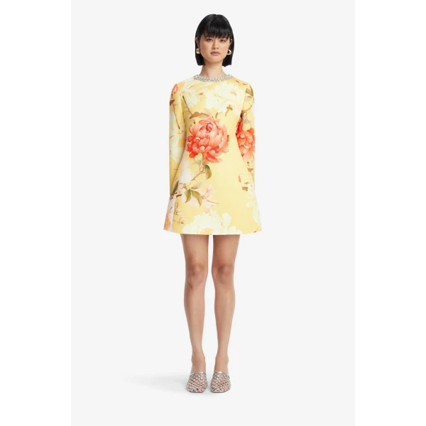 Leo Lin Aliza Embellished Long Sleeve Mini Dress, view 2