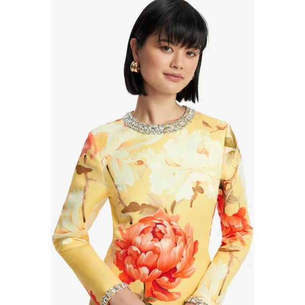 Leo Lin Aliza Embellished Long Sleeve Mini Dress, view 6