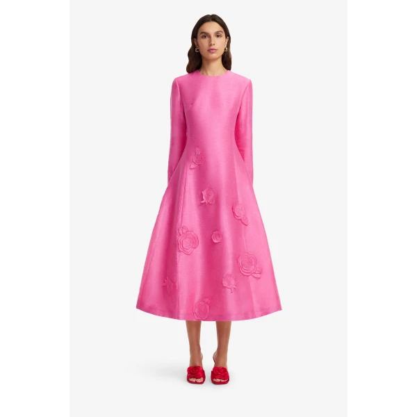 Leo Lin Amira Long Sleeve Petal Midi Dress, view 2