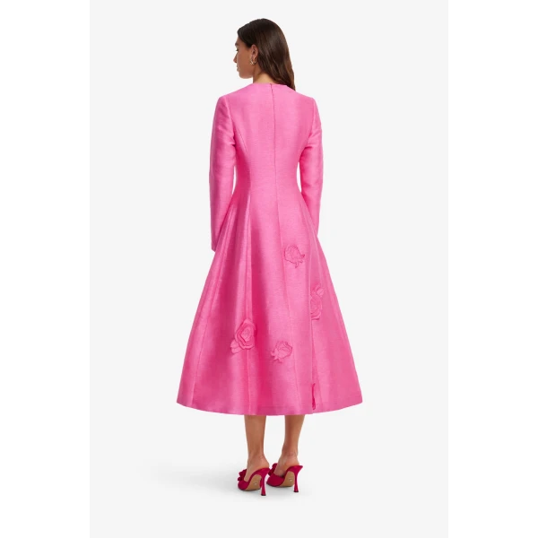 Leo Lin Amira Long Sleeve Petal Midi Dress, view 5