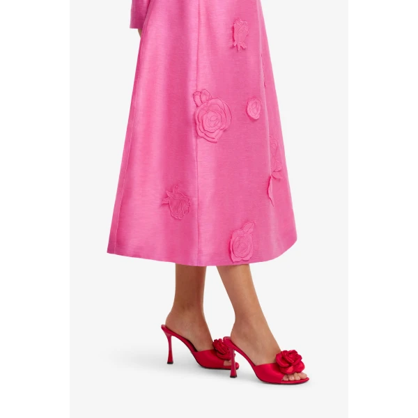Leo Lin Amira Long Sleeve Petal Midi Dress, view 6