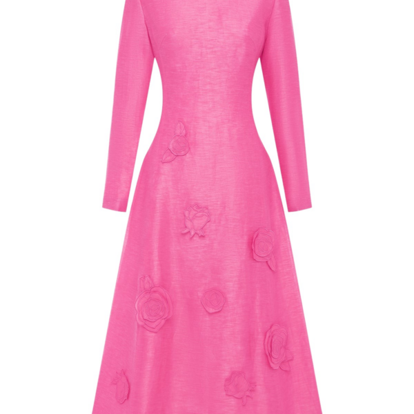 Leo Lin Amira Long Sleeve Petal Midi Dress  - Leo Lin Dress - Australian Luxury Fashion - Shop at Luxury Shoes 