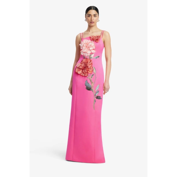 Leo Lin Arianna Appliqué Floral Maxi Dress, view 3