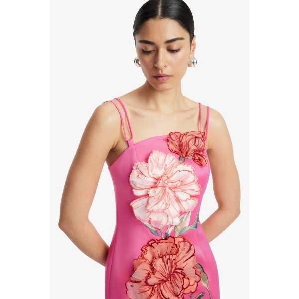 Leo Lin Arianna Appliqué Floral Maxi Dress, view 6