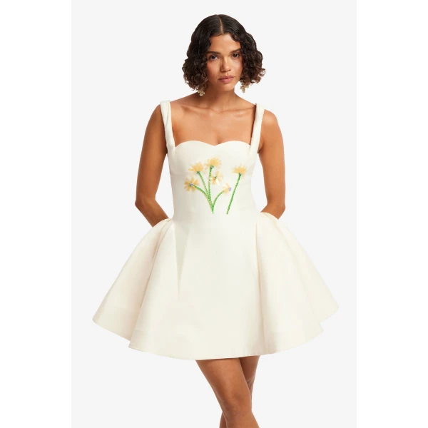 Leo Lin Ariel Embellished Wool Mini Dress, view 6