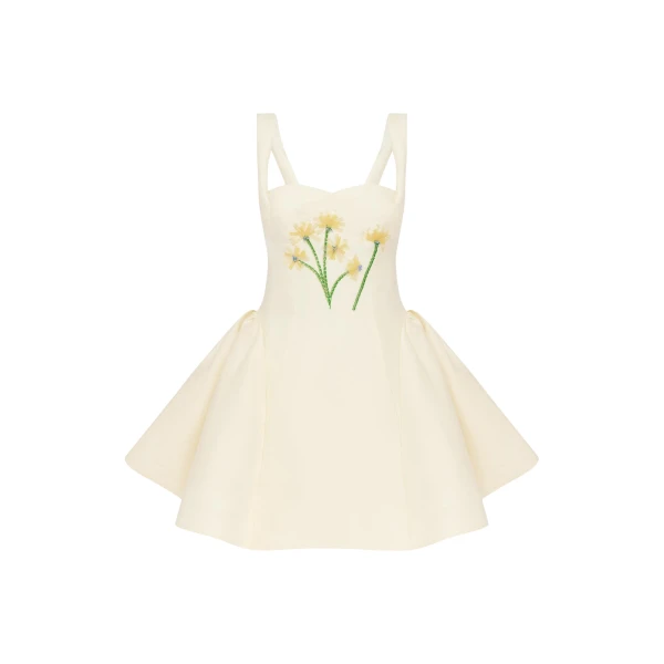 Leo Lin Ariel Embellished Wool Mini Dress