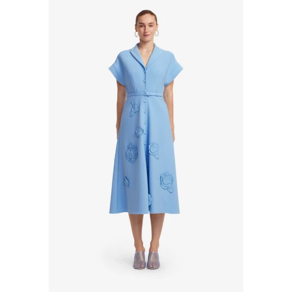 Leo Lin Aubrey Appliqué Shirt Midi Dress, view 2